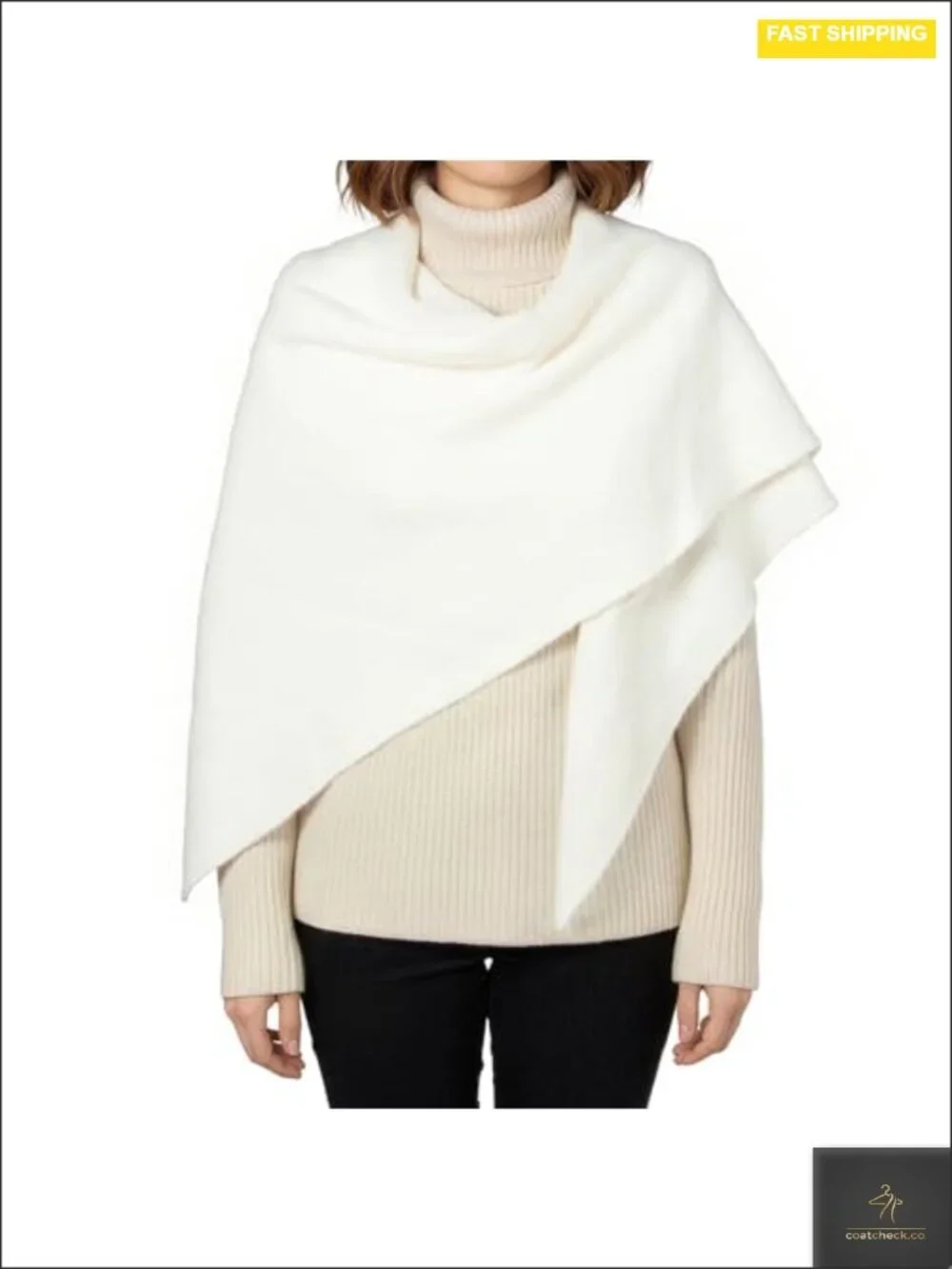 Triangle Cape Knit Shawl Wrap Scarf for Women Fall Winter